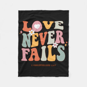 Cobertor De Velo Citação de Positividade Retro 'O Amor Nunca Falha'