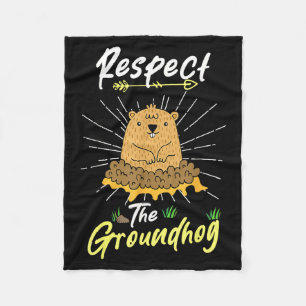 Cobertor De Velo Citação engraçada do Dia do Groundhog Respeite o G