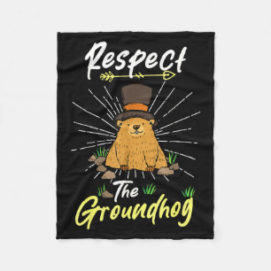 Cobertor De Velo Citação engraçada do Dia do Groundhog Respeite o G