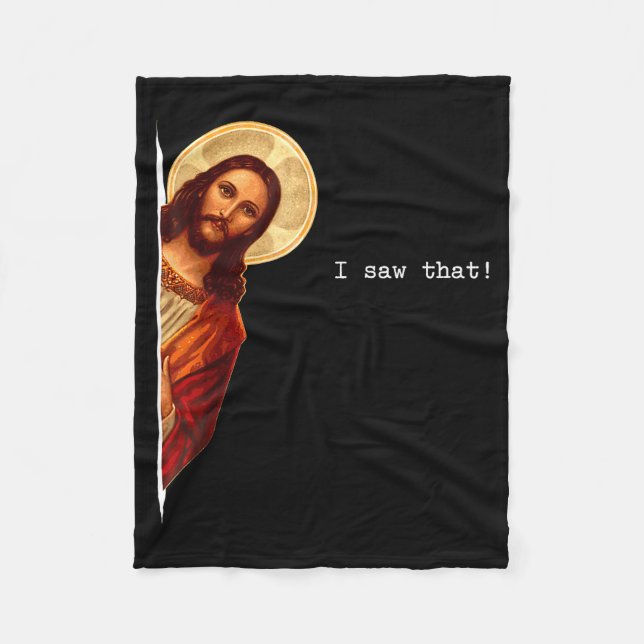Cobertor De Velo Citação Engraçada Jesus Meme Eu Vi Aquilo Presente (Frente)