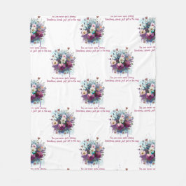 Cobertor De Velo Citação Inspirativa Com Um Buquê Floral