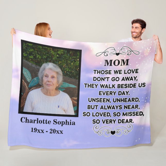 Cobertor De Velo citação memorial para a foto personalizada da mãe  (In Situ)