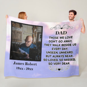 Cobertor De Velo citação memorial para Pai Foto personalizada e n