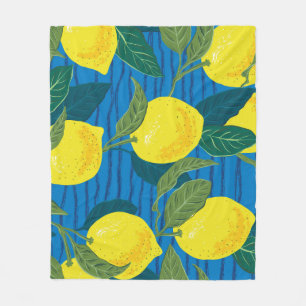 Cobertor De Velo Citrus Lemon: Vintage Desenhada À Mão Sem Costura.