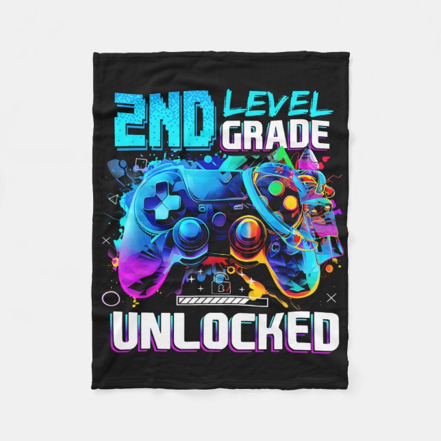 Cobertor De Velo Ck To School 2nd Grade Level Unlocked Gamer Kids B (Frente)
