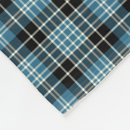 Cobertor De Velo Clã brilhante, azul, preto e branco Clark Tartan