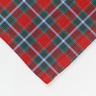 Cobertor De Velo Clã de Drummond vermelho e claro - Tartan azul