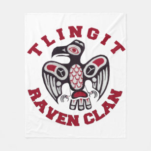 Cobertor De Velo Clã do corvo do Tlingit 50"" cobertura do velo x60
