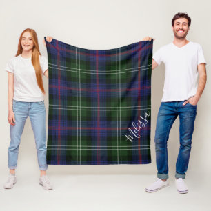 Cobertor De Velo Clã Personalizado Sutherland Tartan Xadrez Add Na