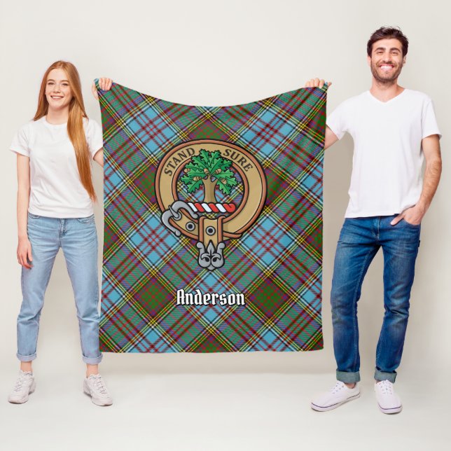 Cobertor De Velo Clan Anderson Crest sobre Tartan (In Situ)