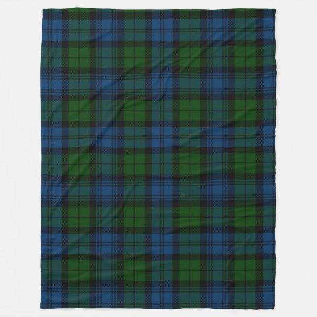 Cobertor De Velo Clan Campbell Xadrez militar Green Black Tartan (Frente)