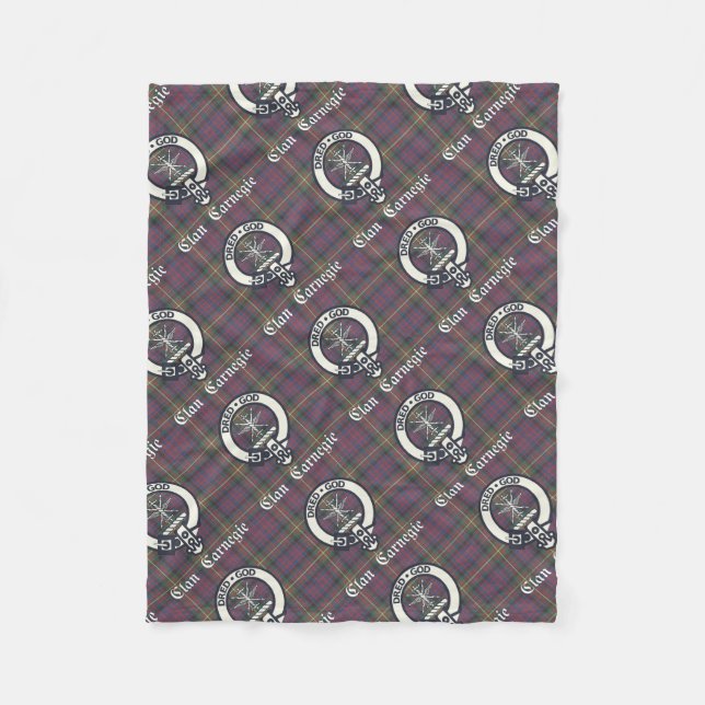 Cobertor De Velo Clan Carnegie Crest Tartan (Frente)