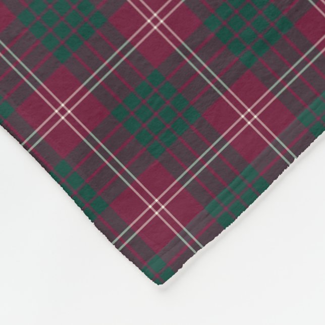 Cobertor De Velo Clan Crawford Dark Red e Green Tartan (Quina)