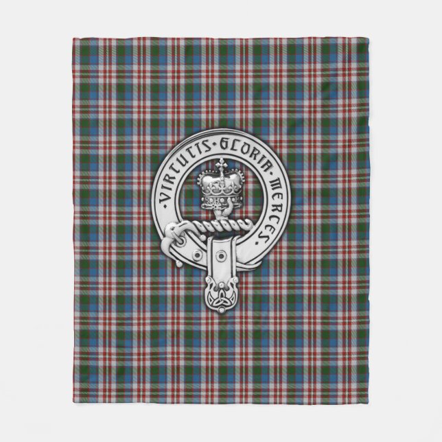 Cobertor De Velo Clan Donnachaidh (Robertson) Crest & Dress Tartan (Frente)