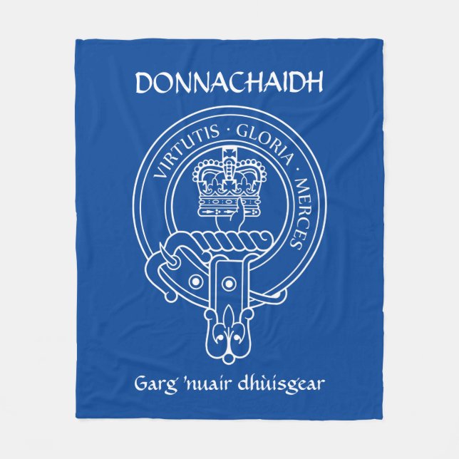 Cobertor De Velo Clan Donnachaidh (Robertson) Crest & War Cry (Frente)