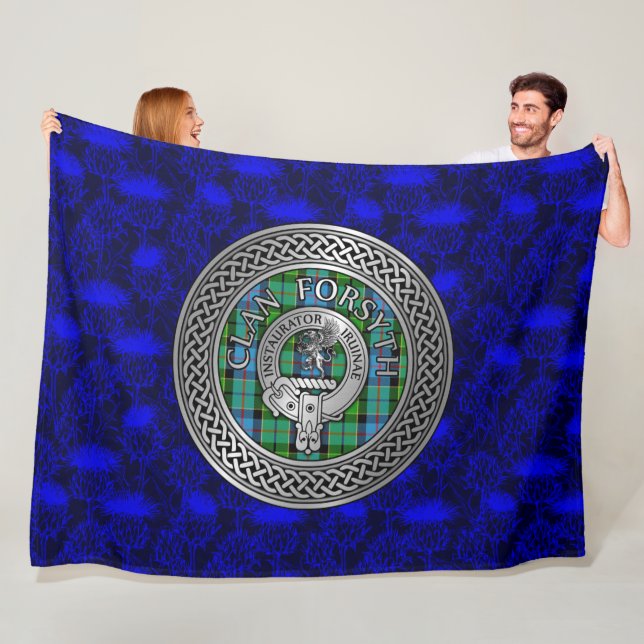 Cobertor De Velo Clan Forsyth Crest & Tartan Knot (In Situ)