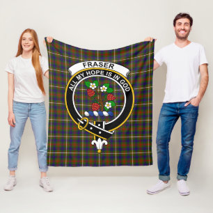 Cobertor De Velo Clan Fraser caçando Crachá de clã Xadrez Tartan