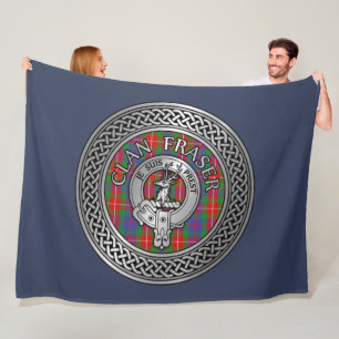 Cobertor De Velo Clan Fraser Crest & Tartan Knot Fleece Blanket