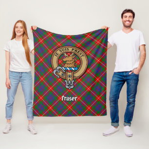 Cobertor De Velo Clan Fraser do Lovat Crest sobre Tartan