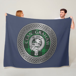 Cobertor De Velo Clan Graham Crest & Tartan Knot