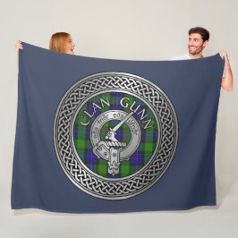 Cobertor De Velo Clan Gunn Crest & Tartan Knot Fleece Blanket