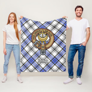 Cobertor De Velo Clan Hannay Crest sobre Tartan
