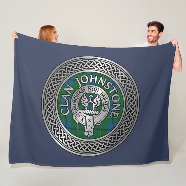 Cobertor De Velo Clan Johnstone Crest & Tartan Knot (In Situ)
