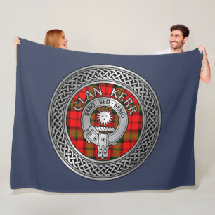 Cobertor De Velo Clan Kerr Crest & Tartan Knot