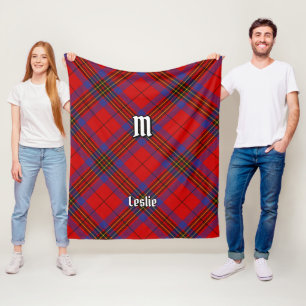 Cobertor De Velo Clan Leslie Red Tartan
