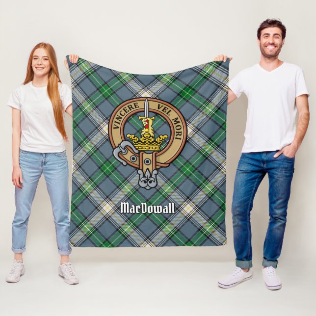 Cobertor De Velo Clan MacDowall Crest sobre Tartan (In Situ)