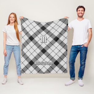 Cobertor De Velo Clan MacFarlane Black and White Tartan