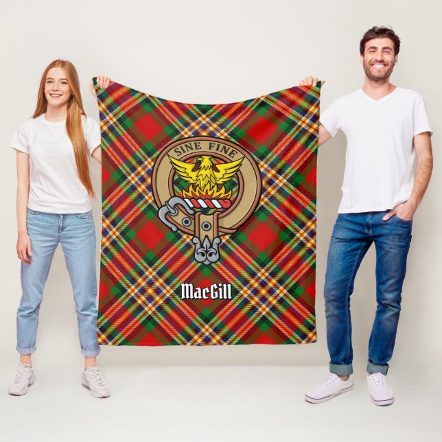 Cobertor De Velo Clan MacGill Crest sobre Tartan (In Situ)
