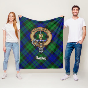 Cobertor De Velo Clan MacKay Crest sobre Tartan