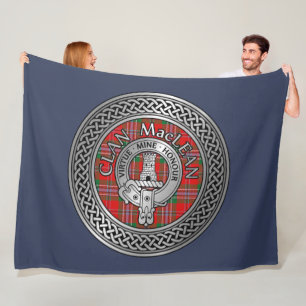 Cobertor De Velo Clan MacLean Crest & Tartan Knot Fleece Blanket