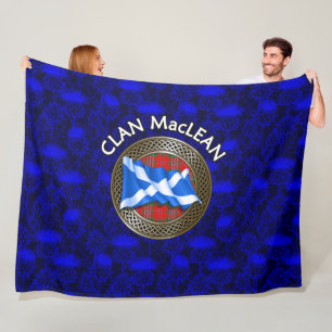 Cobertor De Velo Clan MacLean Tartan Knot & Flag