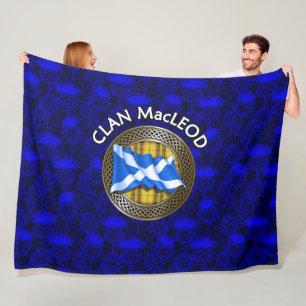 Cobertor De Velo Clan MacLeod Tartan Knot & Flag