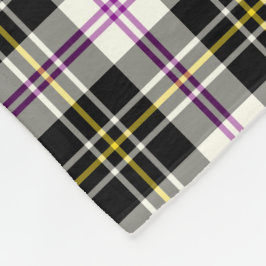Cobertor De Velo Clan MacPherson Black, White & Purple Dress Tartan