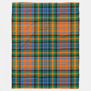 Cobertor De Velo Clan Murray Xadrez Tartan Blue Orange Check