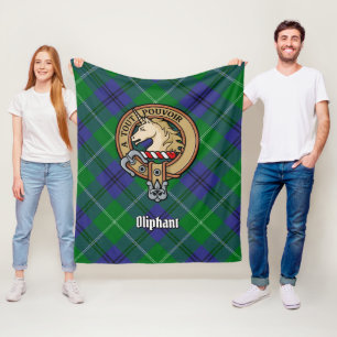 Cobertor De Velo Clan Oliphant Crest sobre Tartan