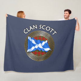 Cobertor De Velo Clan Scott Tartan Knot & Flag