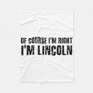 Cobertor De Velo Claro que Estou Certo Eu Sou Lincoln Nome Divertid