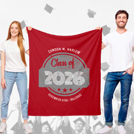 Cobertor De Velo Class of YY Graduate Name Red