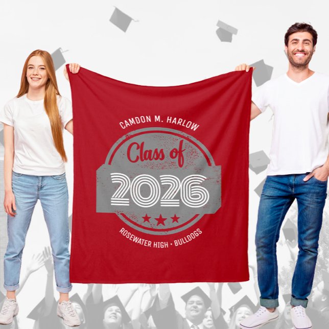 Cobertor De Velo Class of YY Graduate Name Red (Criador carregado)