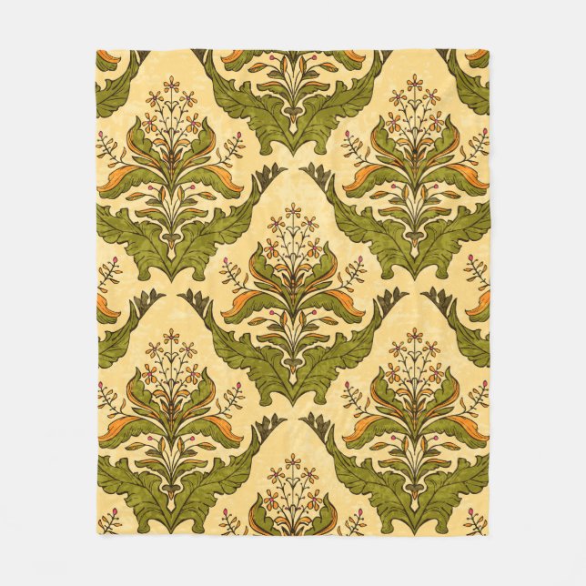 Cobertor De Velo Classic floral wallpaper of stylized plants, seaml (Frente)
