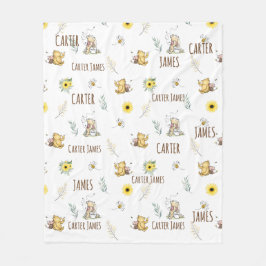 COBERTOR DE VELO CLASSIC WINNIE BEAR BEAR NAME KEEPSAKE BLANKET
