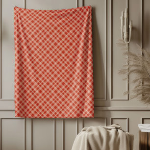 Cobertor De Velo Clássico Vermelho Verde Estilo de Tartan em Aberto
