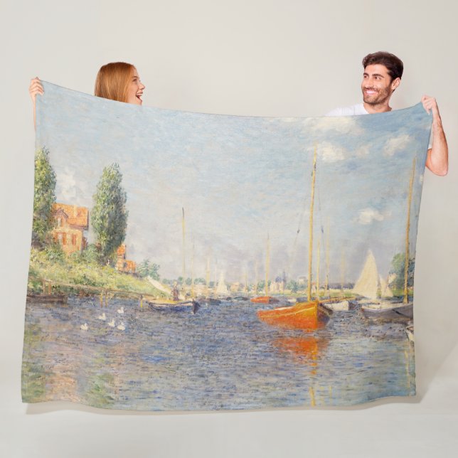 Cobertor De Velo Claude Monet. Barcos Vermelhos, Argenteuil (In Situ)