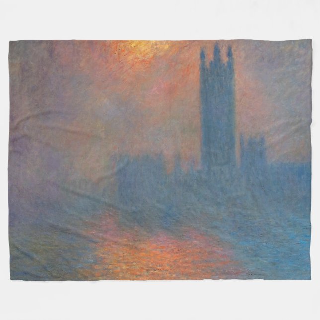 Cobertor De Velo Claude Monet - Câmaras do Parlamento, Londres (Frente (Horizontal))