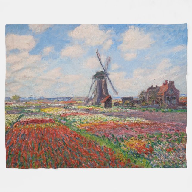 Cobertor De Velo Claude Monet - Campo das Tulipas na Holanda (Frente (Horizontal))