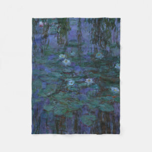Cobertor De Velo Claude Monet - lírios de água azul